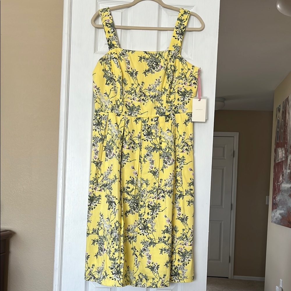 Alex Marie Yellow Floral Midi Dressw/ Straps sz 10